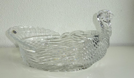 Bohemian crystal turkey bowl