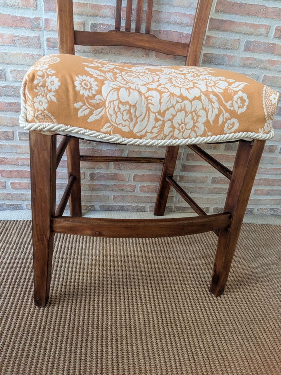 Antieke stoel, Kuipstoelen, Textiel, Hout, Beige (foto 13 van 14)