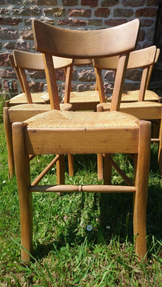6 sedie da bistrot in paglia e faggio – Sedie da pranzo, Wood, Vintage (photo 6 of 15)