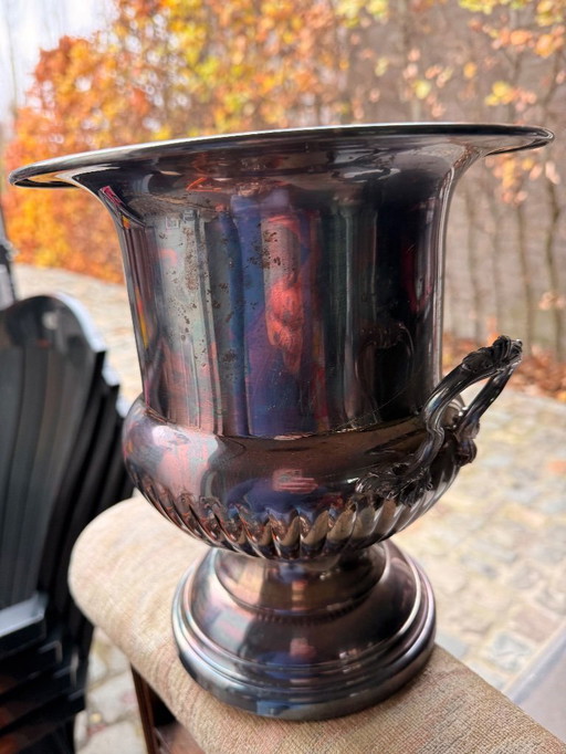 Art Deco silver-plated brass ice bucket, France 1900