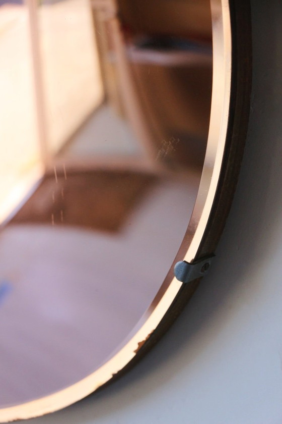 Image 1 of Vintage Salmon Witch Mirror - 50/60 Design - 35 cm