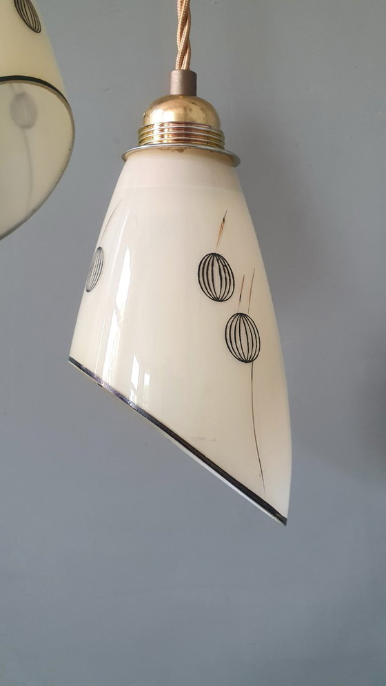 Set Vintage Hanglampen Met Decoratie. Beige / Zacht Geel – Metal (photo 25 of 27)