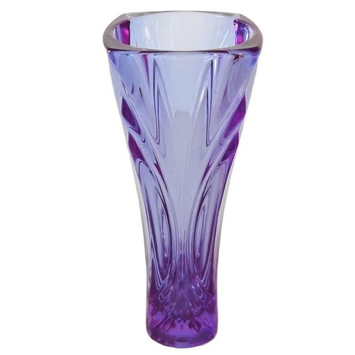 Vintage Cristal d'Arques Alexandrite Neodymium color-changing vase purple crystal 1970s