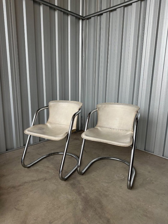 Image 1 of Willy Rizzo leren set stoelen