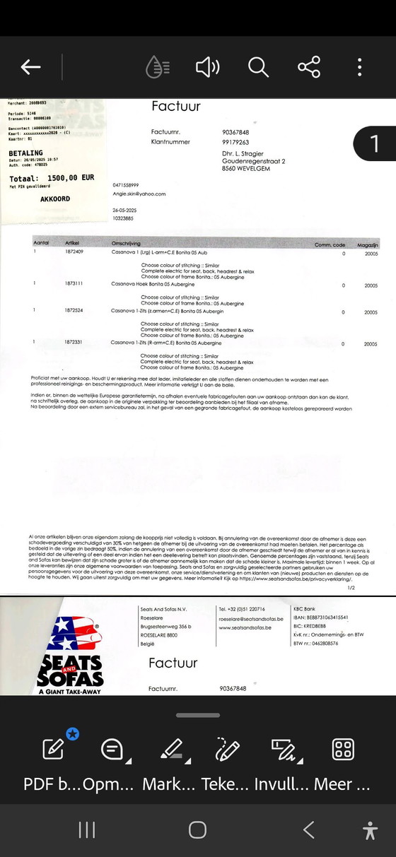 Image 1 of Luxury corner sofa, 3 recliners, 10 months old
