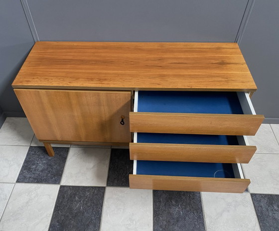 Image 1 of wood sideboard 3 drawers 1 door 1970s