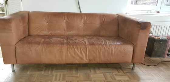 Image 1 of Gelderland bank 6111, in cognac leer, vintage Jan des Bouvrie