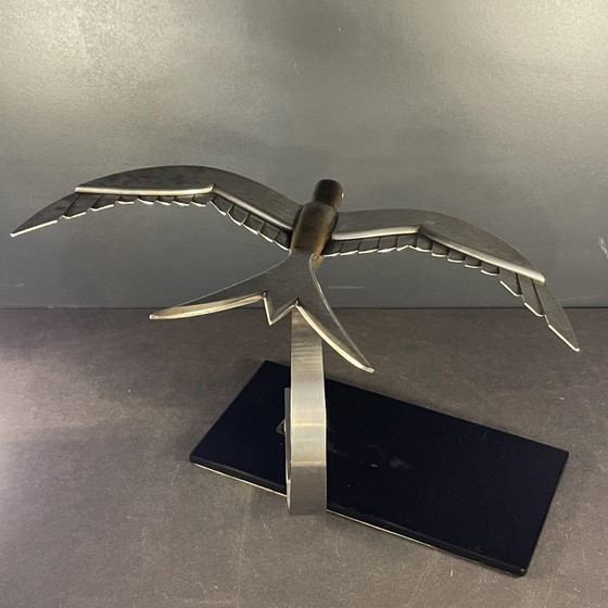 Art Deco Metall Bildhauerei eines Vogels, 1930er Jahre – Aluminium, polished steel (photo 9 of 15)