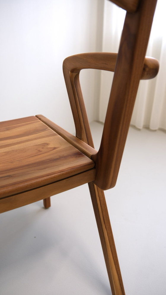 Image 1 of Set of 6 - Handmade Dining Chairs – Stackable in pairs