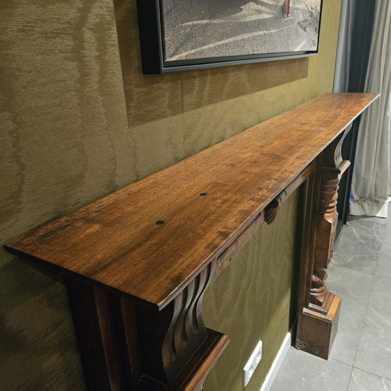 Image 1 of Beautiful Antique Wooden Fireplace Surround – Richly Decorated