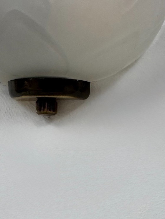 Image 1 of Paar antike Wandleuchten in Blumenform, Glas, Frankreich, 1970