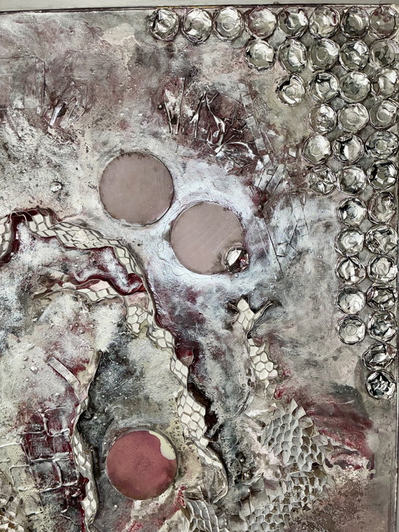 Image 1 of Monumentaal, uniek kunstwerk in mixed media van FinkX, 90x120 cm.