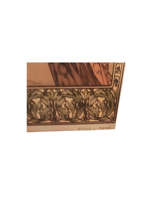 LITHO-KOPIE OP HOUT A.MUCHA ÉTOILE DU MATIN (Ochtendster)
