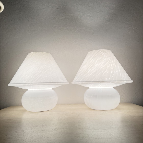 Image 1 of Limburg Glashütte Glass Table Lamp Mushroom, 1970's