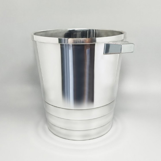 Art Deco Silver-Plated Champagne Bucket by Luc Lanel for Christofle Gallia Collection, France, 1930 (photo 5 of 9)