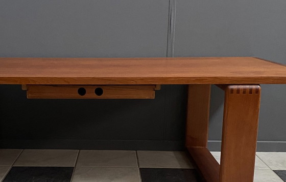 Image 1 of Large Teak coffee table with serving tray 1970s EMC Mobler Denmark