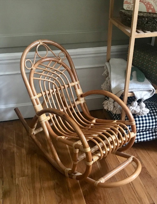Schaukelstuhl rocking chair kids Rattan