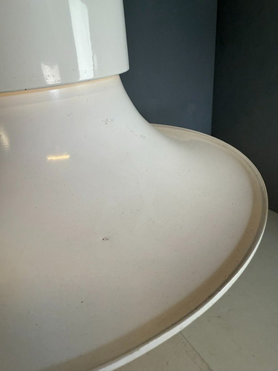 Image 1 of Weiße Hängelampe „Campana“ von Joe Colombo für Stilnovo, Italien, 1970er Jahre