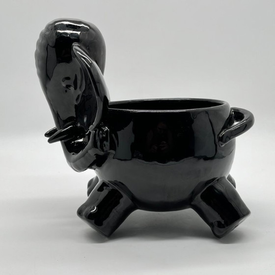 Attribué à Walter Bosse – Cache-pot/jardinière éléphant – Céramique autrichienne vintage – Scheibbs Keramik (photo 5 of 12)