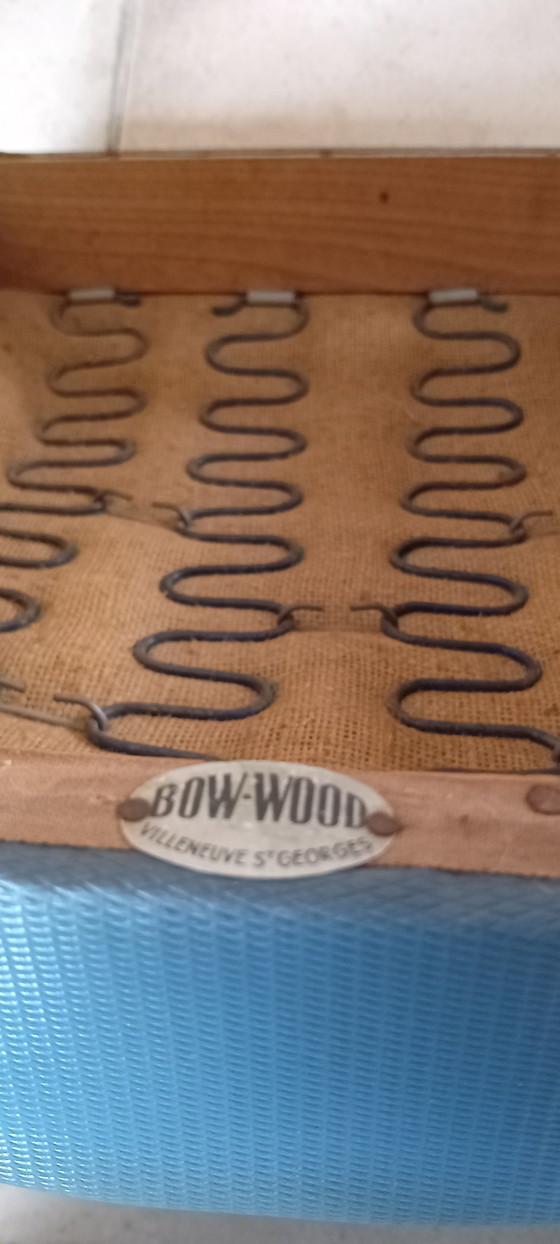 Ein Paar originaler Bow Wood Steiner Stühle aus den 1950er Jahren in Petrolblau – Steiner Bow Wood (photo 5 of 8)