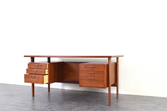 Image 1 of Mid-Century Danish Teak Executive Desk by Kai Kristiansen for FM Møbler, 1960s.