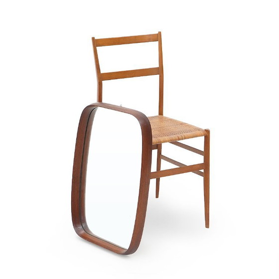 Image 1 of Espejo de pared con marco rectangular de teca, años 60