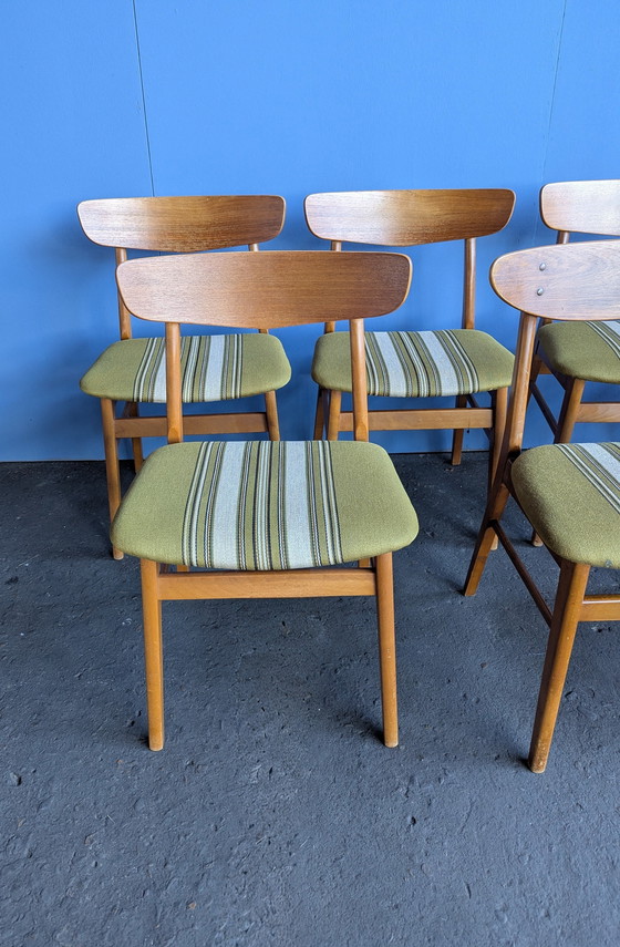 Image 1 of 7 Deense vintage teak stoelen Findahl & Farstrup 