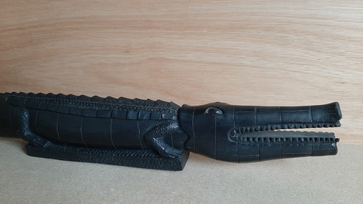 XL Afrikanisches Krokodil 1960 Hartholz