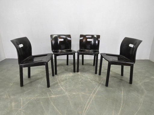 Set aus 4 Kartell Stühlen Modell 4870 von Anna Castelli Ferrieri