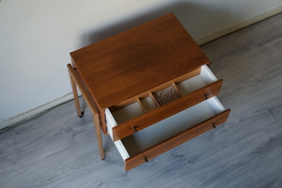 Vintage Sewing Cabinet 60s | Mid-Century | Scandinavian Design, Chest of drawers, Wood, Brown (photo 7 of 9)
