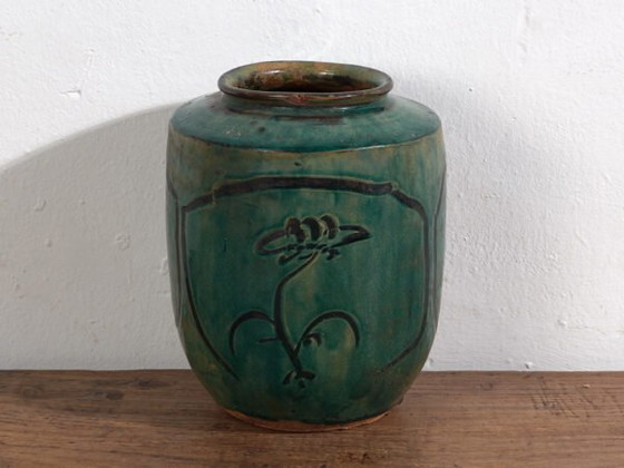 Jarrón asiático antiguo con detalles florales (c.1820) #14 – Jarrones (photo 30 of 40)