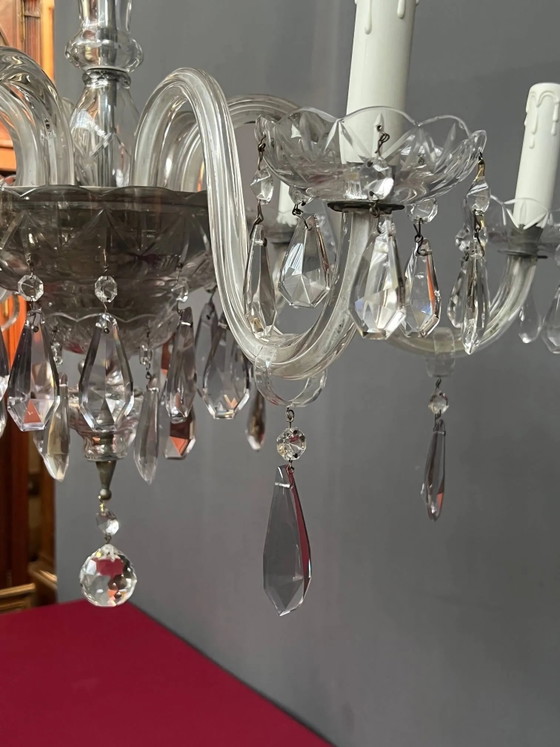 Lampadario veneziano decorato con cristallo trasparente e rari cristalli colorati. – Crystal, Glass, Vintage (photo 7 of 10)