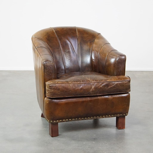 Fauteuil en cuir de boeuf