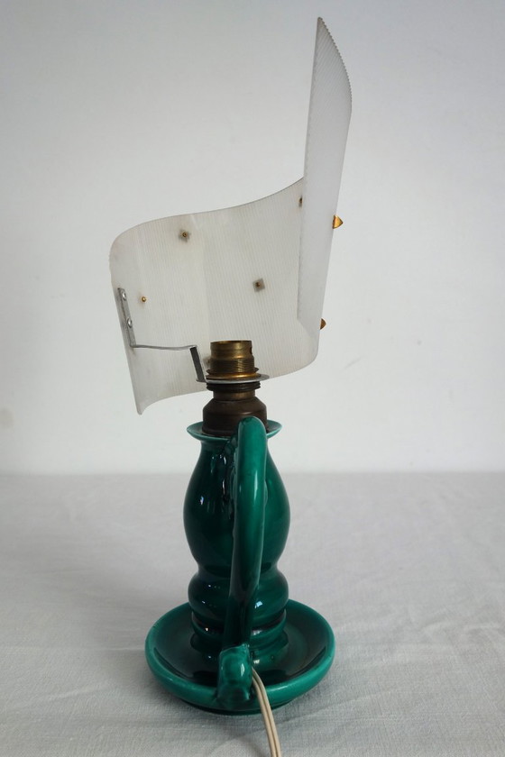 Image 1 of 1950s ceramic and plastic table lamp