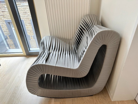 Seat Belt Rocking Chair / Schaukelsessel „Seat Belt“, Phillips Collection, Fauteuils, Textiel, Grijs, Modern (foto 5 van 8)