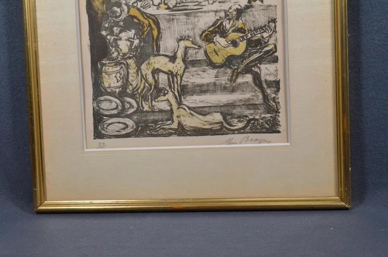 Litografía en color francesa firmada y numerada de Yves Brayer “Le Banquet” de los años 80 (photo 7 of 10)