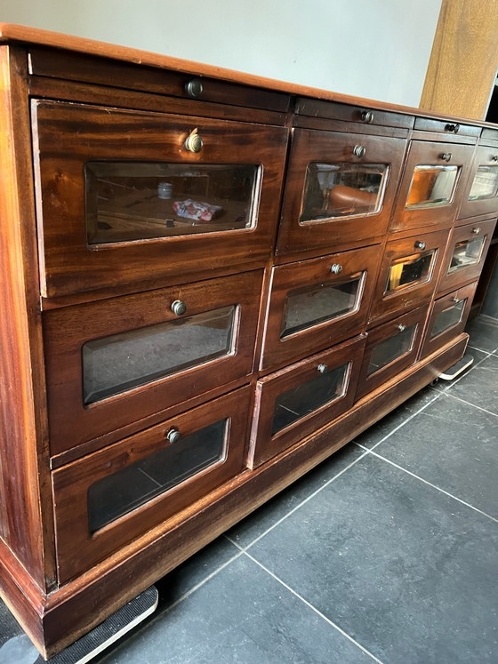 Apothecary cabinet with glass drawers – wooden sideboard (photo 10 of 10)