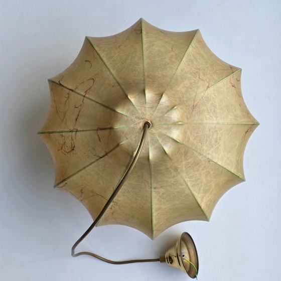 Image 1 of Vintage Cocoon Pendant Lamp by Goldkant – Germany 1970s – Rare shape – diameter 42 cm – E27 – Sculptural Space Age Lamp