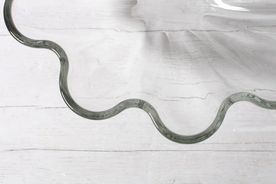 Image 1 of Villeroy and Boch Large Crystal Salad Bowl: Scalloped Neptun Design, 2000s