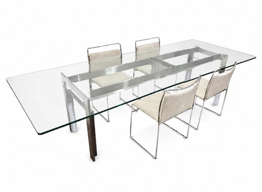 Tavolo Doge di Carlo Scarpa per Simon Gavina – eettafels, Glass, Metal (photo 2 of 9)