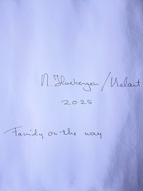 Image 1 of Family on the way,geschildetd in gemengde techniek op 300 gram aquarelpapier