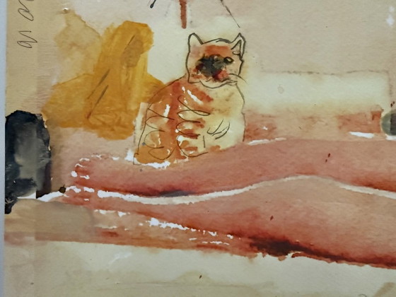 Image 1 of Peter Klashorst (unique piece) Lying Nude 2016 (signed)