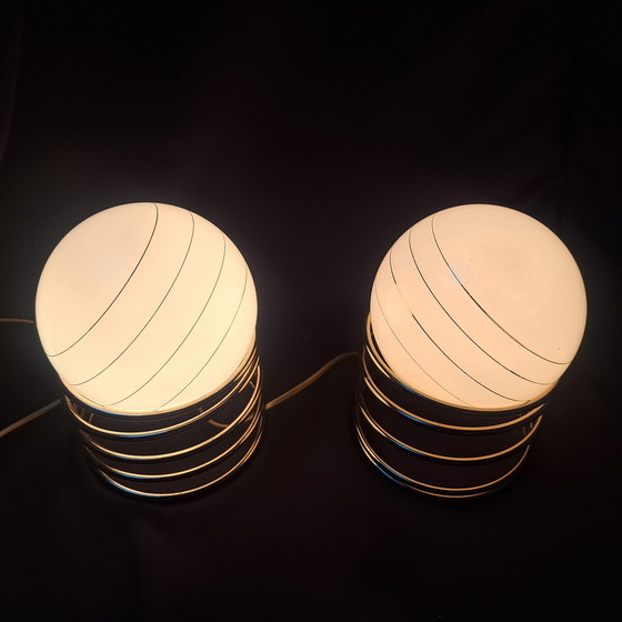 Image 1 of Set Of 2 Vintage Massive Table Lamps - Hollywood Regency Style - 1970s/80s