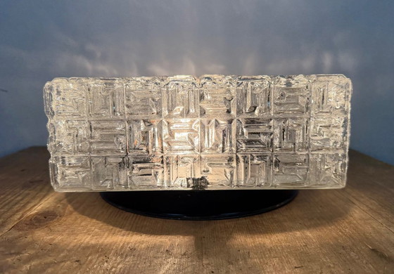 Vintage Glass Wall Or Ceiling Light, 1970s, Metal, Transparent, Modern (photo 10 of 15)