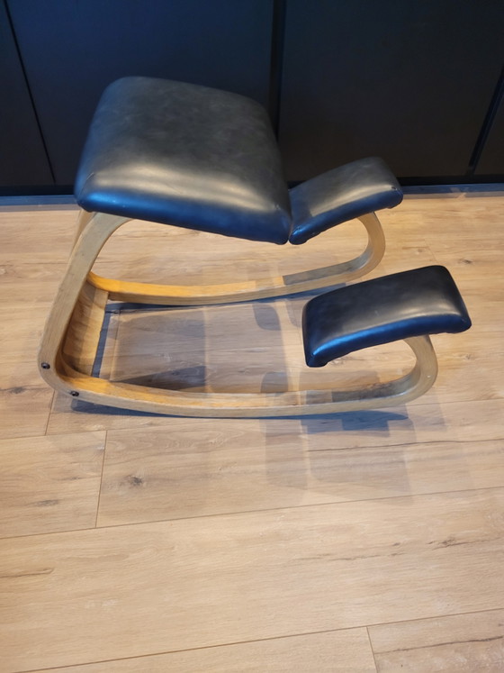 Zwart Lederen Stokke Balansstoel – Schommelstoelen, Wood (photo 3 of 13)