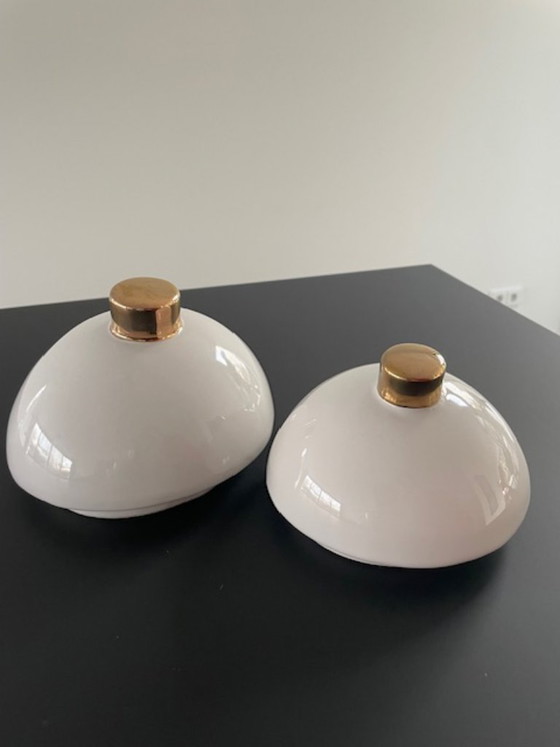 Image 1 of Set di 2 vasi in ceramica bianca 'Saturn' – Hush Living