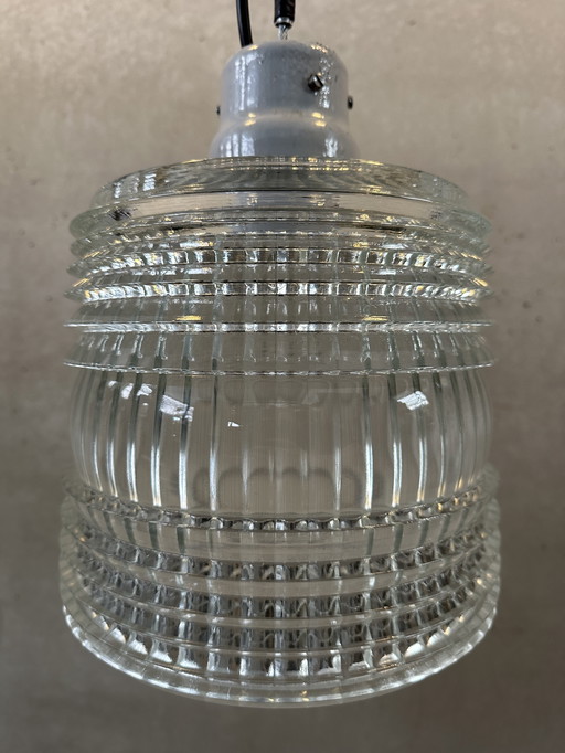 Vintage industrial pendant lamp - Europhane (clear glass)