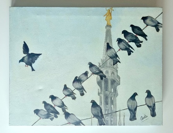 Image 1 of Oil Painting on Canvas Milan Cathedral Carla Camporini 40x30