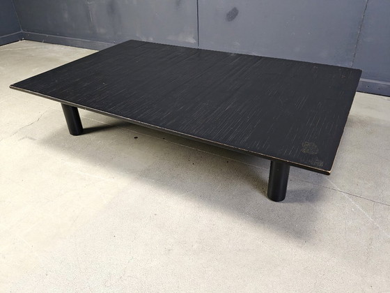 Image 1 of XL Belgian Coffee Table in Ebonized Wenge and Bamboo attributed to Axel Vervoordt, 1980s