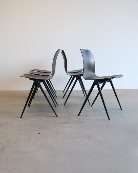 Image 1 of 6x Chaise de passager vintage Galvanitas S22